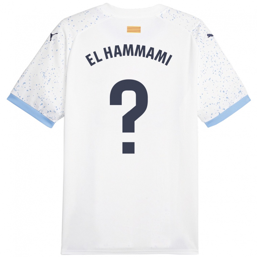 Kandiny Hombre Camiseta Ayoub El Hammami #0 Blanco 2ª Equipación 2023/24 La Camisa Chile