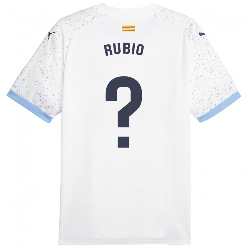Kandiny Hombre Camiseta Albert Rubio #0 Blanco 2ª Equipación 2023/24 La Camisa Chile