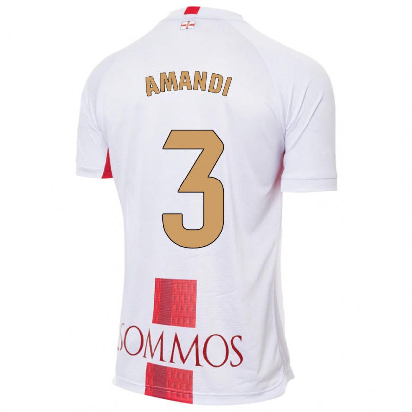 Kandiny Hombre Camiseta Iván Amandi #3 Blanco 2ª Equipación 2023/24 La Camisa Chile