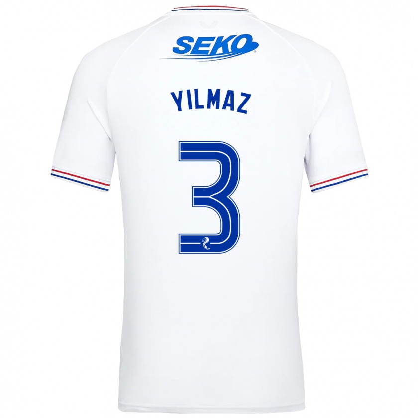 Kandiny Hombre Camiseta Rıdvan Yılmaz #3 Blanco 2ª Equipación 2023/24 La Camisa Chile
