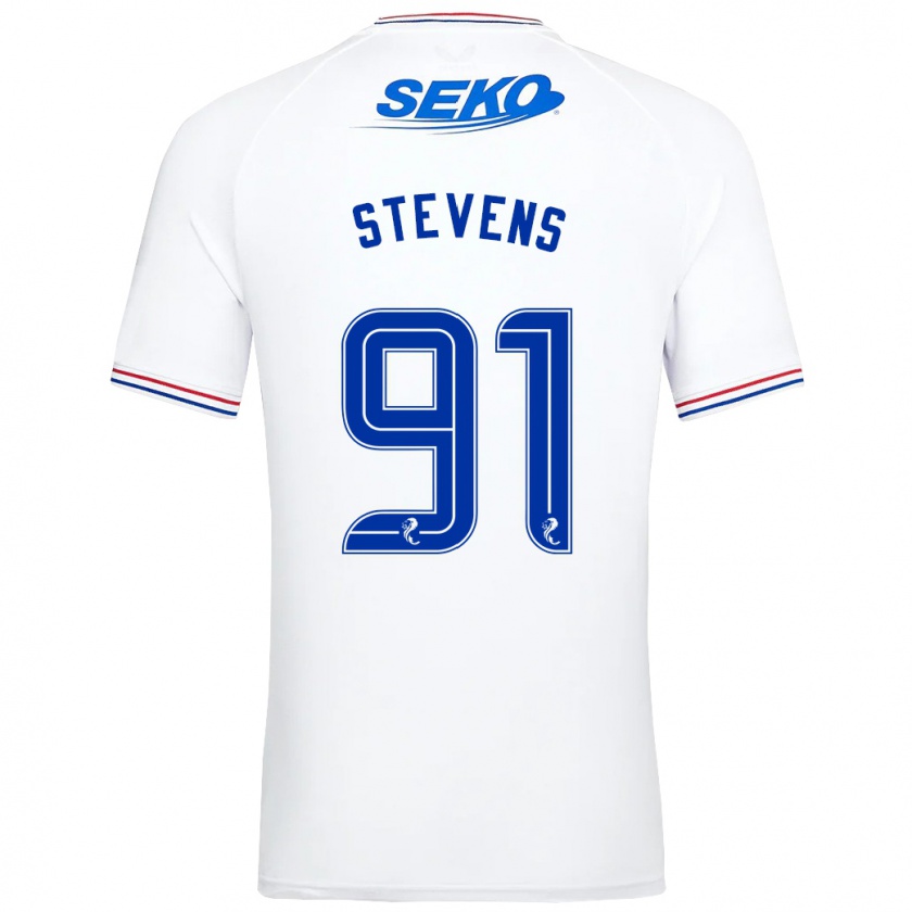 Kandiny Hombre Camiseta Archie Stevens #91 Blanco 2ª Equipación 2023/24 La Camisa Chile
