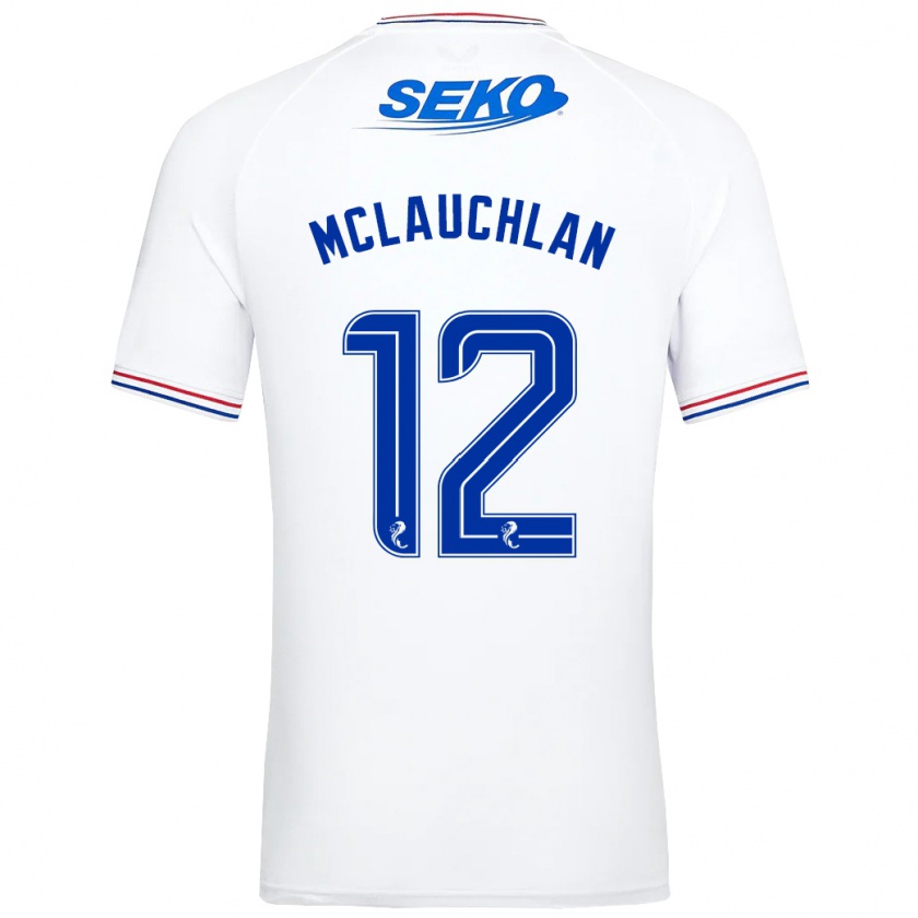 Kandiny Hombre Camiseta Rachel Mclauchlan #12 Blanco 2ª Equipación 2023/24 La Camisa Chile