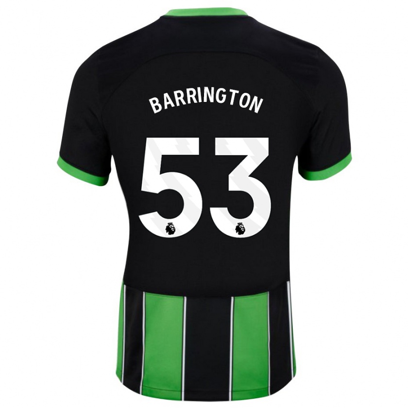 Kandiny Hombre Camiseta Luca Barrington #53 Verde Negro 2ª Equipación 2023/24 La Camisa Chile