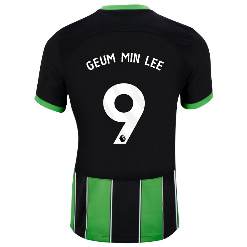 Kandiny Hombre Camiseta Lee Geum-Min #9 Verde Negro 2ª Equipación 2023/24 La Camisa Chile