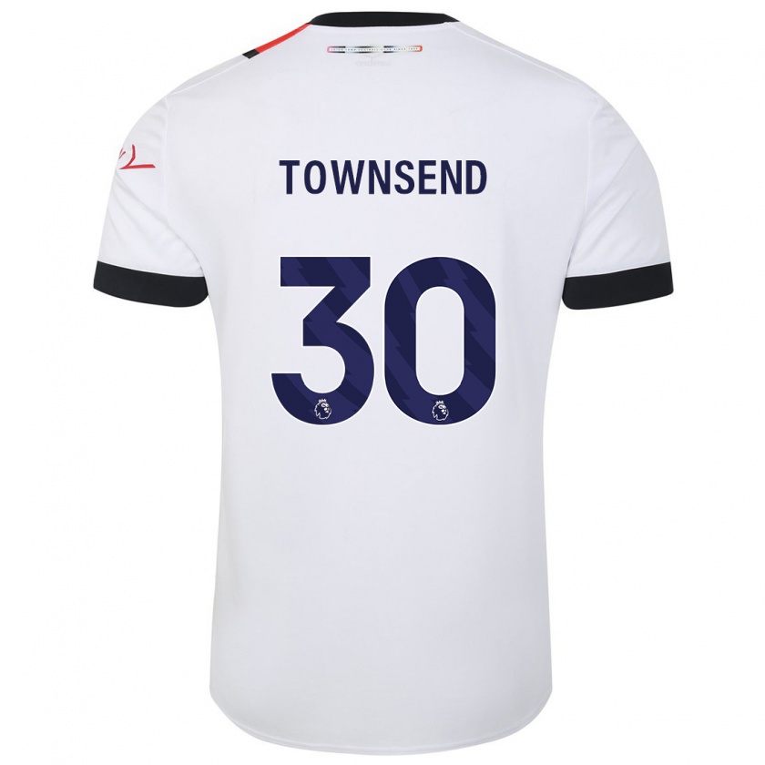 Kandiny Hombre Camiseta Andros Townsend #30 Blanco 2ª Equipación 2023/24 La Camisa Chile