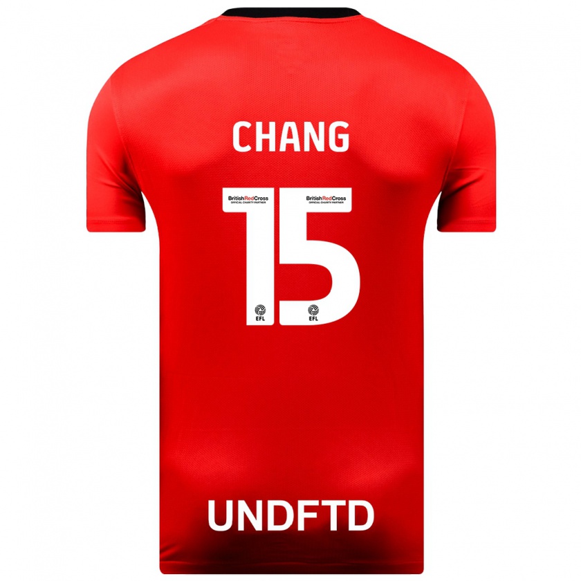Kandiny Hombre Camiseta Alfie Chang #15 Rojo 2ª Equipación 2023/24 La Camisa Chile