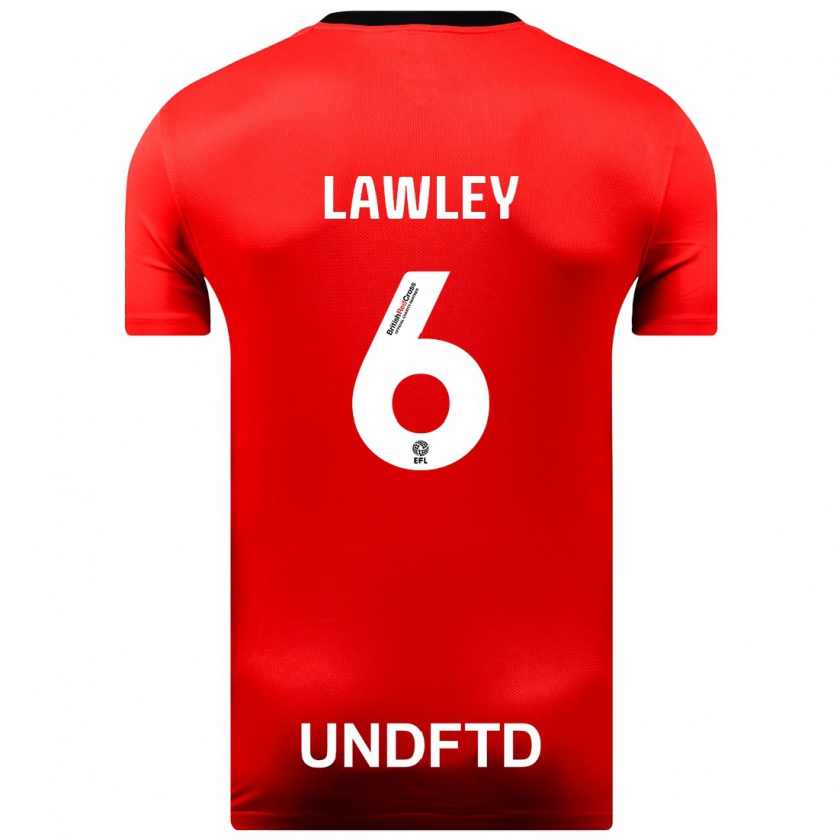 Kandiny Hombre Camiseta Gemma Lawley #6 Rojo 2ª Equipación 2023/24 La Camisa Chile