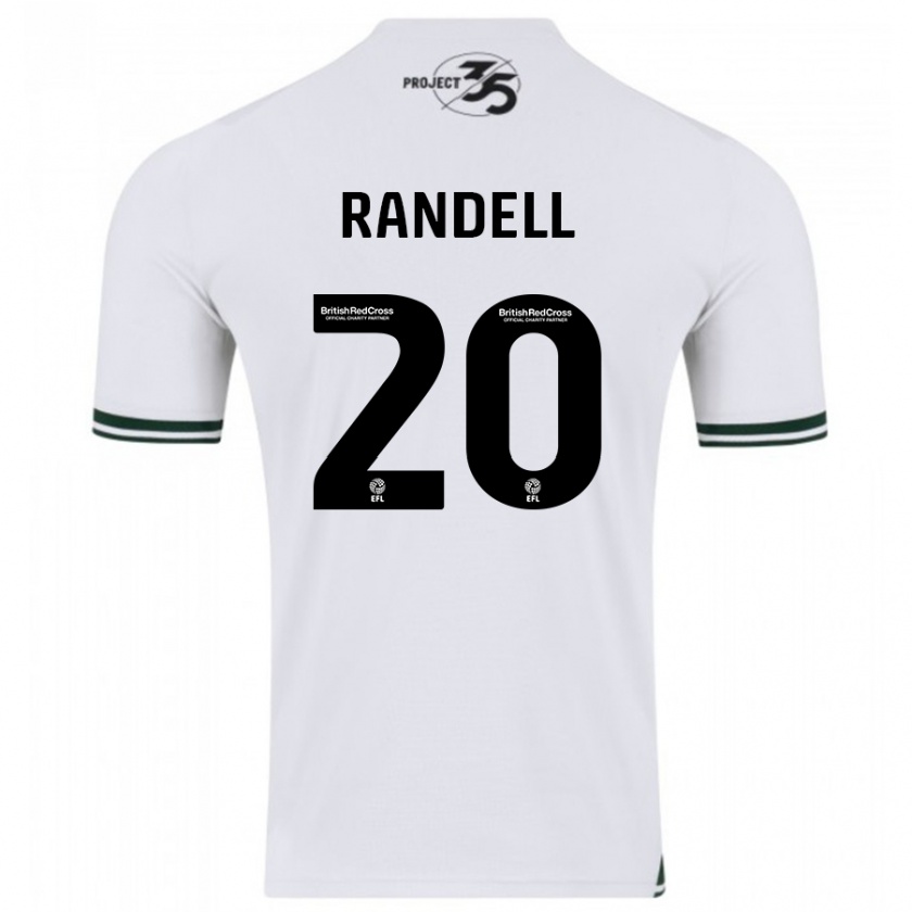 Kandiny Hombre Camiseta Adam Randell #20 Blanco 2ª Equipación 2023/24 La Camisa Chile