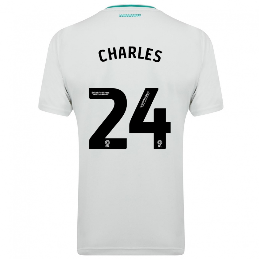 Kandiny Hombre Camiseta Shea Charles #24 Blanco 2ª Equipación 2023/24 La Camisa Chile