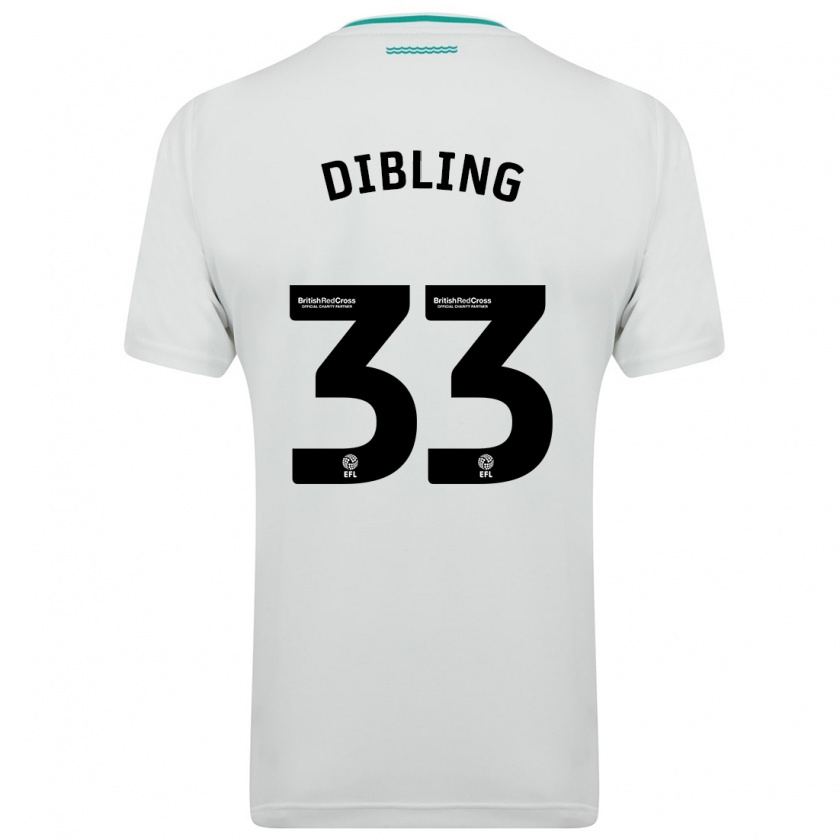 Kandiny Hombre Camiseta Tyler Dibling #33 Blanco 2ª Equipación 2023/24 La Camisa Chile