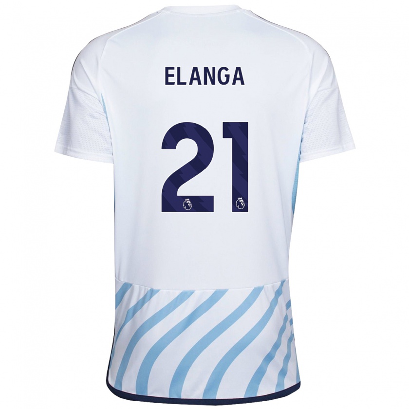 Kandiny Hombre Camiseta Anthony Elanga #21 Blanco Azul 2ª Equipación 2023/24 La Camisa Chile