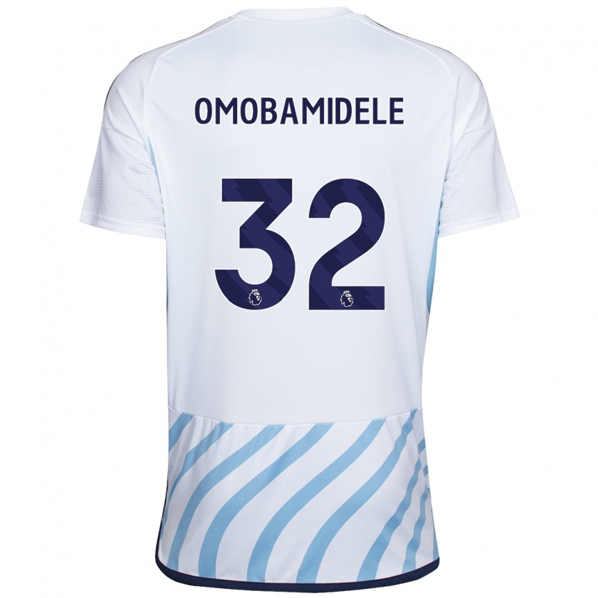Kandiny Hombre Camiseta Andrew Omobamidele #32 Blanco Azul 2ª Equipación 2023/24 La Camisa Chile