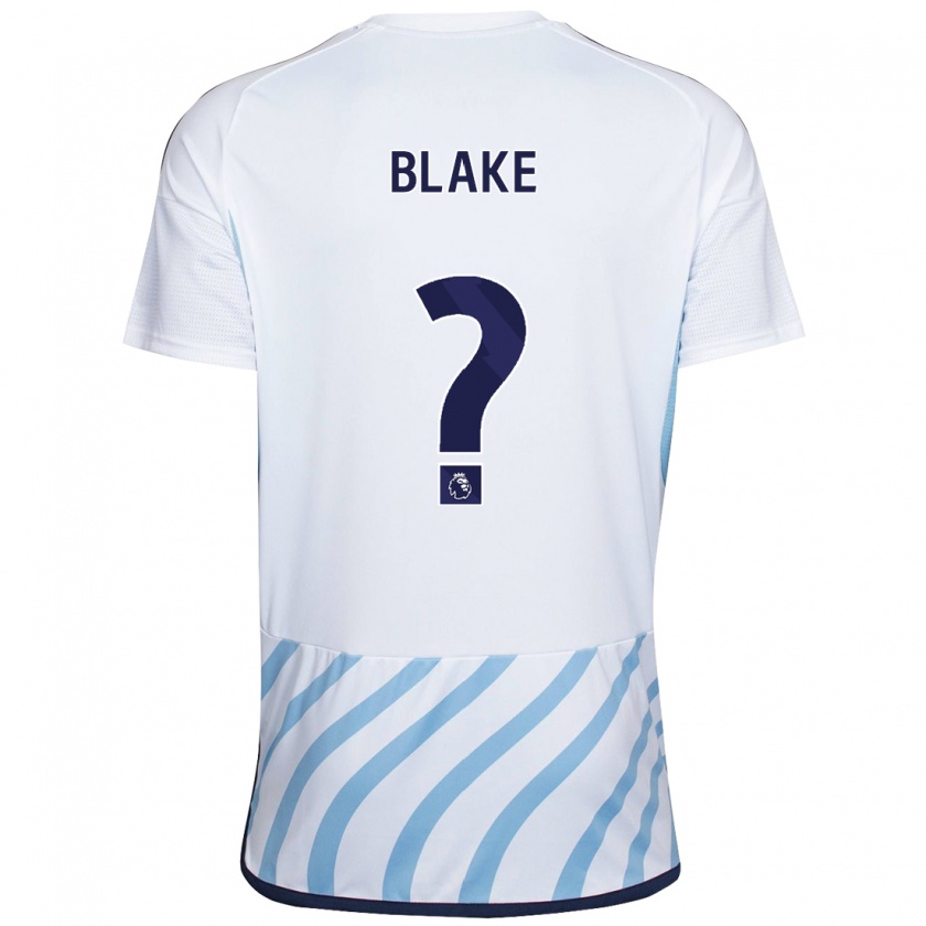 Kandiny Hombre Camiseta Zyan Blake #0 Blanco Azul 2ª Equipación 2023/24 La Camisa Chile