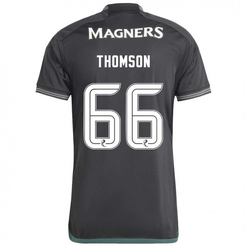 Kandiny Hombre Camiseta Corey Thomson #66 Negro 2ª Equipación 2023/24 La Camisa Chile