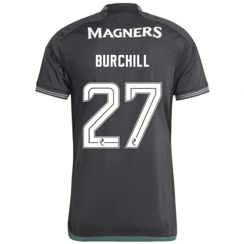 Kandiny Hombre Camiseta Tiree Burchill #27 Negro 2ª Equipación 2023/24 La Camisa Chile