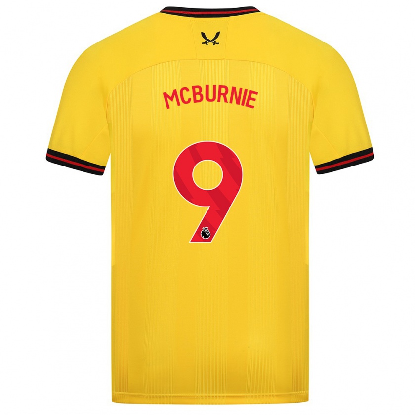 Kandiny Hombre Camiseta Oli Mcburnie #9 Amarillo 2ª Equipación 2023/24 La Camisa Chile
