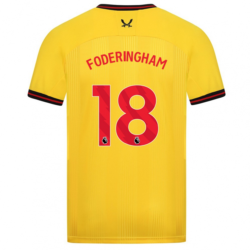 Kandiny Hombre Camiseta Wes Foderingham #18 Amarillo 2ª Equipación 2023/24 La Camisa Chile