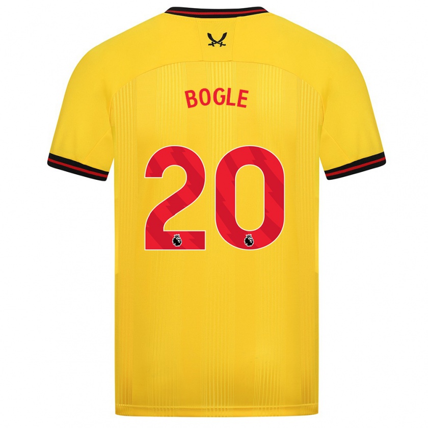 Kandiny Hombre Camiseta Jayden Bogle #20 Amarillo 2ª Equipación 2023/24 La Camisa Chile
