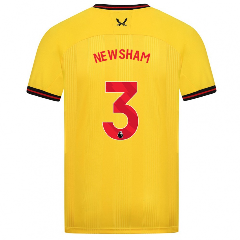 Kandiny Hombre Camiseta Charlotte Newsham #3 Amarillo 2ª Equipación 2023/24 La Camisa Chile