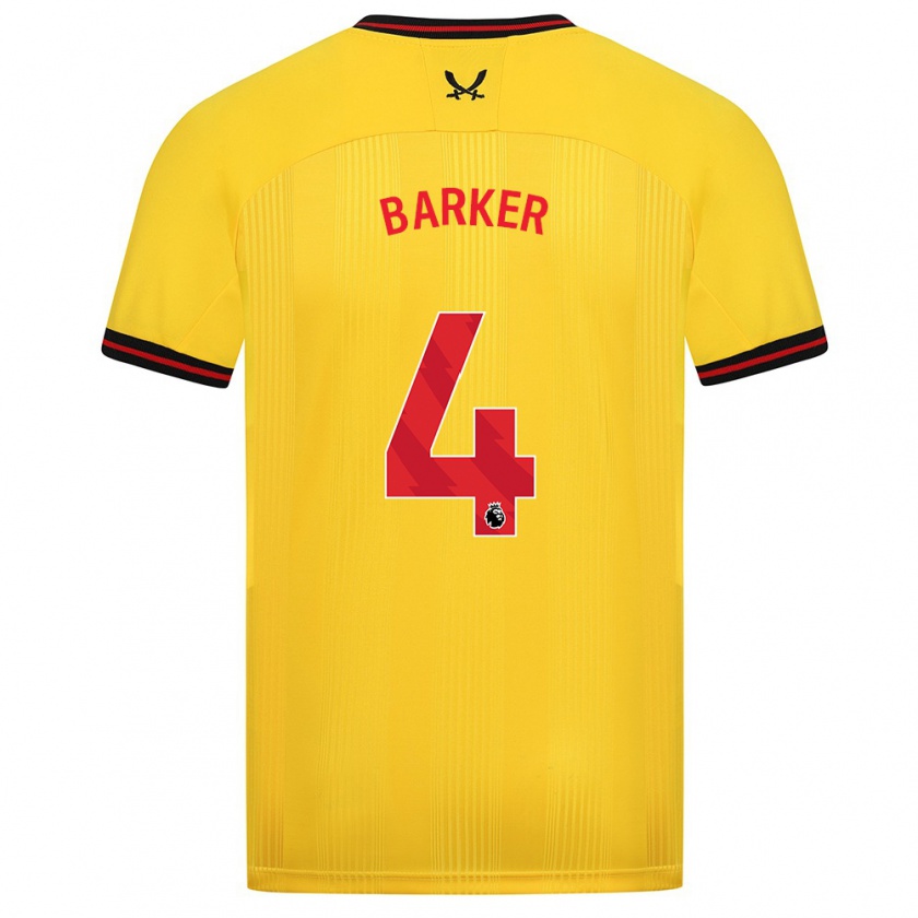 Kandiny Hombre Camiseta Sophie Barker #4 Amarillo 2ª Equipación 2023/24 La Camisa Chile