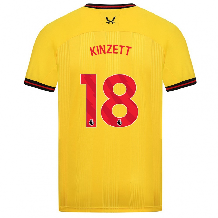 Kandiny Hombre Camiseta Ella Kinzett #18 Amarillo 2ª Equipación 2023/24 La Camisa Chile