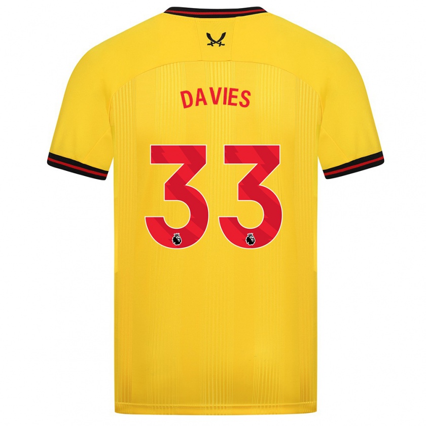 Kandiny Hombre Camiseta Bethan Davies #33 Amarillo 2ª Equipación 2023/24 La Camisa Chile