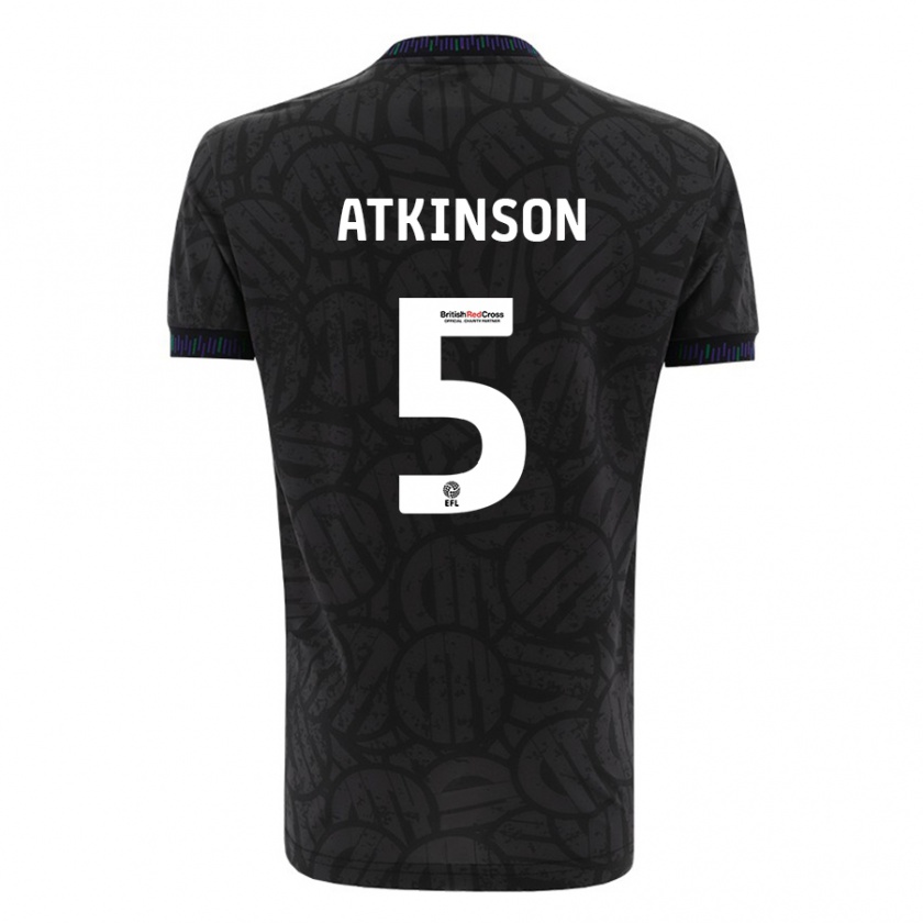 Kandiny Hombre Camiseta Rob Atkinson #5 Negro 2ª Equipación 2023/24 La Camisa Chile