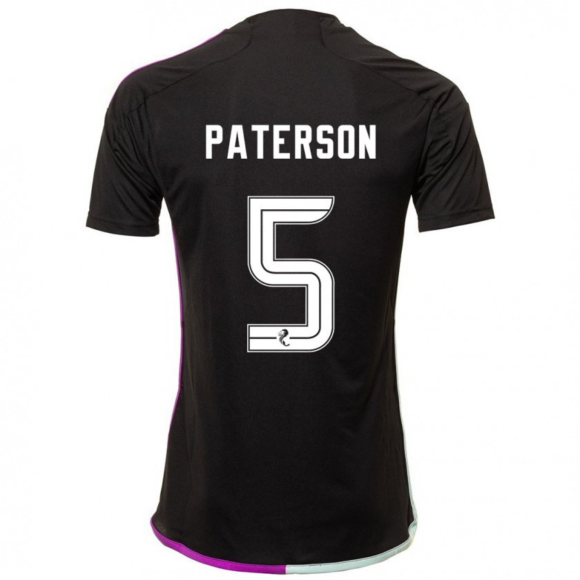 Kandiny Hombre Camiseta Donna Paterson #5 Negro 2ª Equipación 2023/24 La Camisa Chile