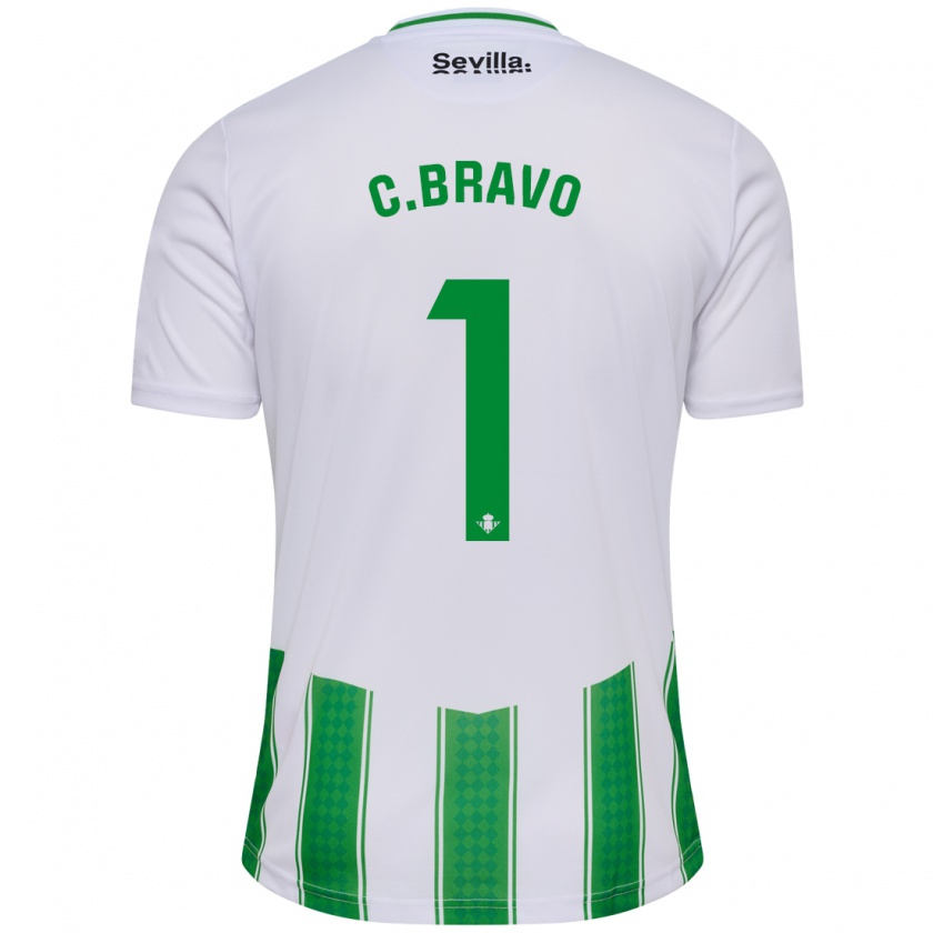 Kandiny Mujer Camiseta Claudio Bravo #1 Blanco 1ª Equipación 2023/24 La Camisa Chile