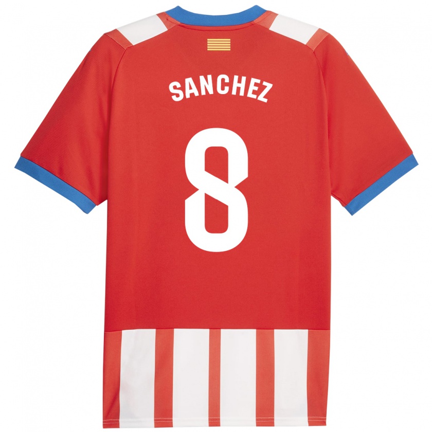 Kandiny Mujer Camiseta Miguel Ángel Sánchez #8 Rojo Blanco 1ª Equipación 2023/24 La Camisa Chile