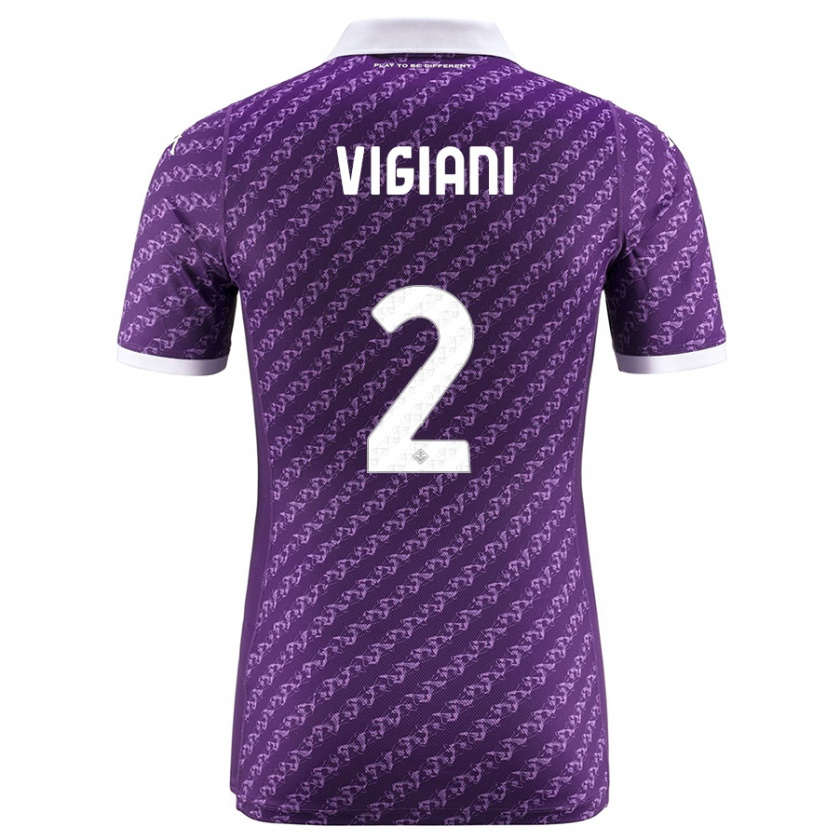 Kandiny Mujer Camiseta Lorenzo Vigiani #2 Violeta 1ª Equipación 2023/24 La Camisa Chile