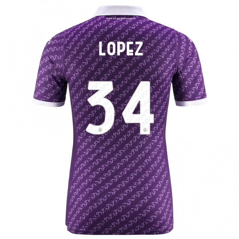 Kandiny Mujer Camiseta Lucas López #34 Violeta 1ª Equipación 2023/24 La Camisa Chile