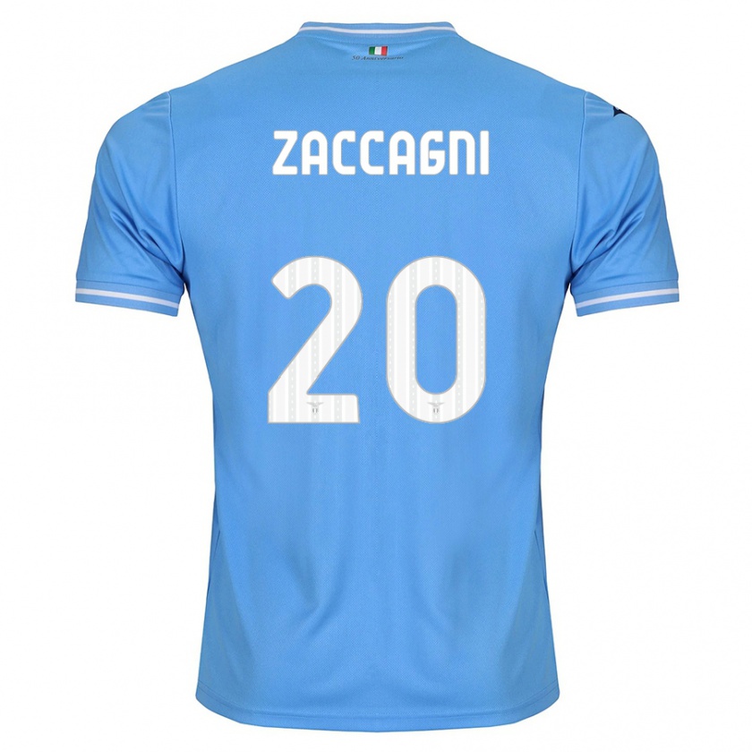 Kandiny Mujer Camiseta Mattia Zaccagni #20 Azul 1ª Equipación 2023/24 La Camisa Chile