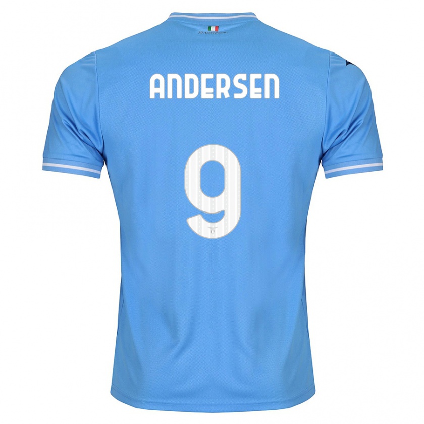 Kandiny Mujer Camiseta Signe Holt Andersen #9 Azul 1ª Equipación 2023/24 La Camisa Chile