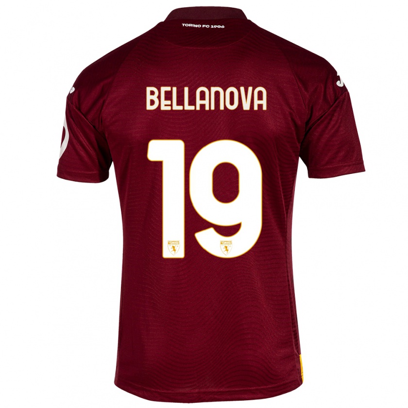 Kandiny Mujer Camiseta Raoul Bellanova #19 Rojo Oscuro 1ª Equipación 2023/24 La Camisa Chile