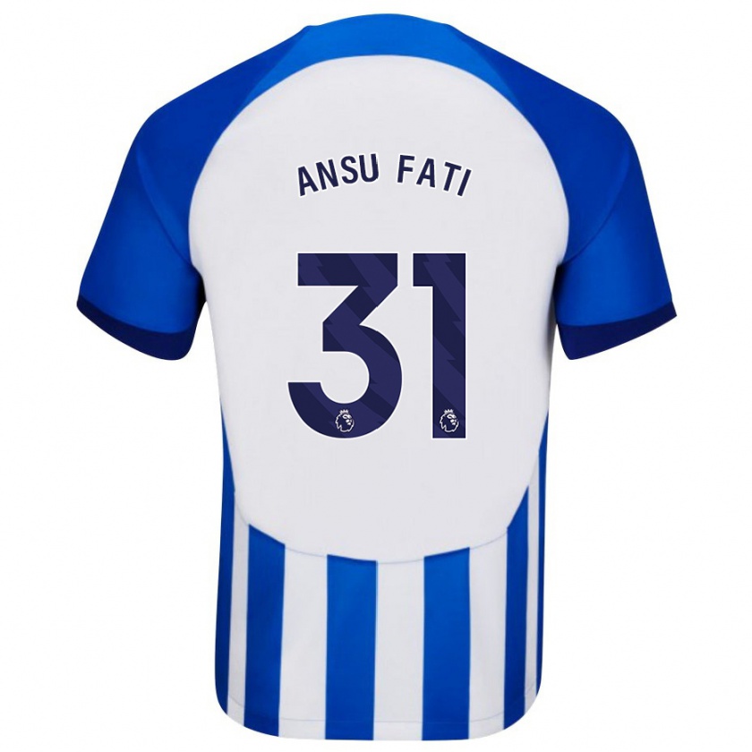 Kandiny Mujer Camiseta Ansu Fati #31 Azul 1ª Equipación 2023/24 La Camisa Chile