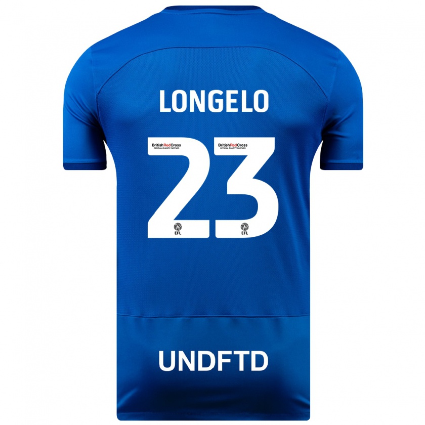 Kandiny Mujer Camiseta Emmanuel Longelo #23 Azul 1ª Equipación 2023/24 La Camisa Chile