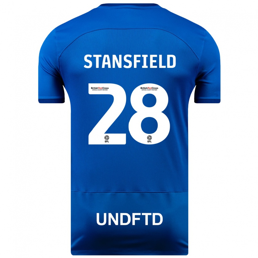 Kandiny Mujer Camiseta Jay Stansfield #28 Azul 1ª Equipación 2023/24 La Camisa Chile