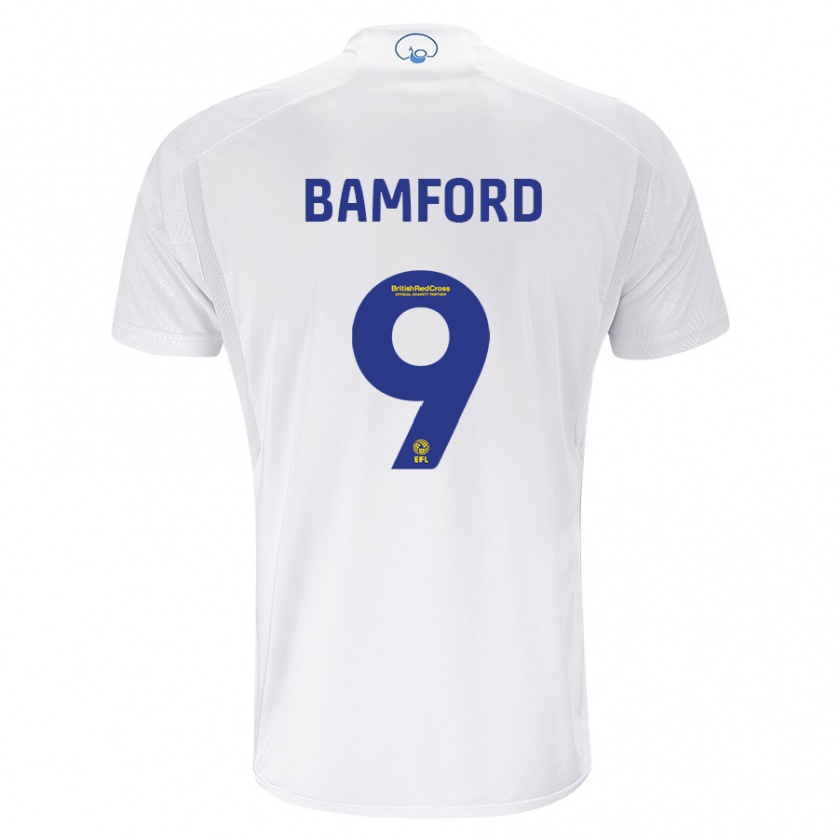 Kandiny Mujer Camiseta Patrick Bamford #9 Blanco 1ª Equipación 2023/24 La Camisa Chile