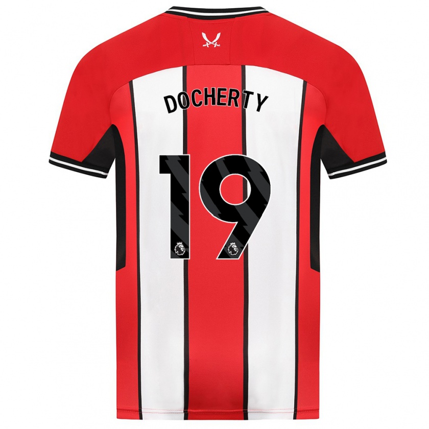 Kandiny Mujer Camiseta Charley Docherty #19 Rojo 1ª Equipación 2023/24 La Camisa Chile