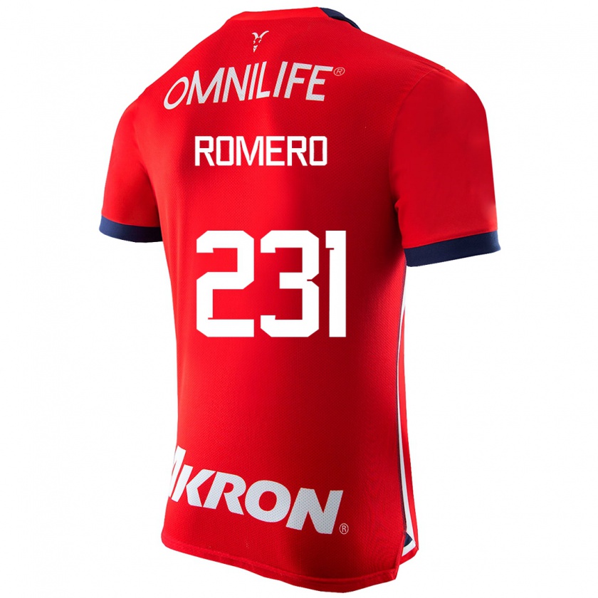 Kandiny Mujer Camiseta Ángel Romero #231 Rojo 1ª Equipación 2023/24 La Camisa Chile