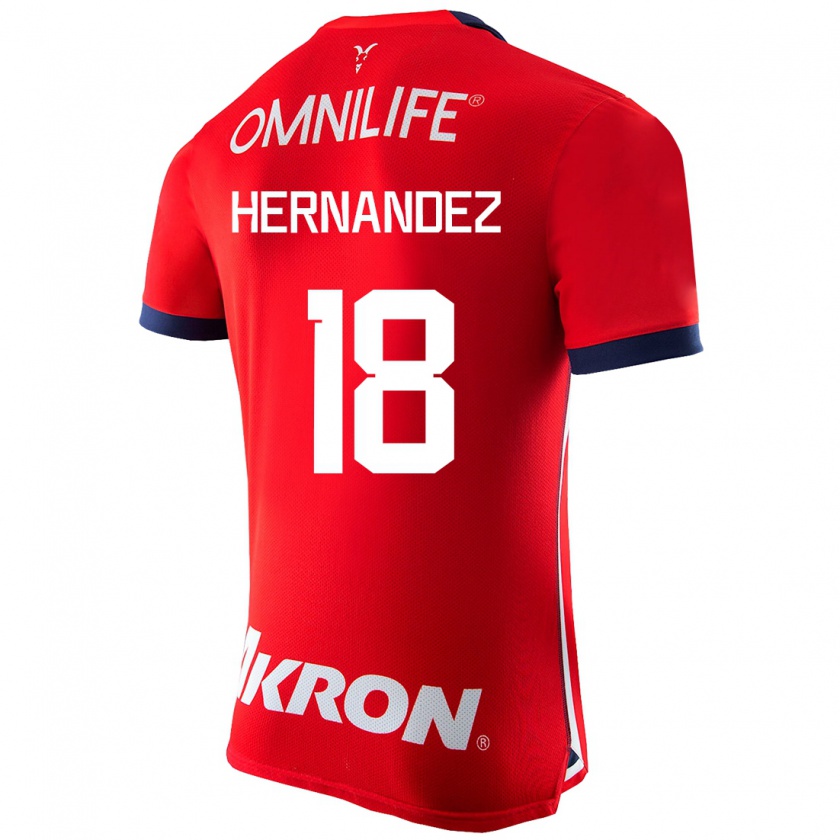 Kandiny Mujer Camiseta Montserrat Hernández #18 Rojo 1ª Equipación 2023/24 La Camisa Chile