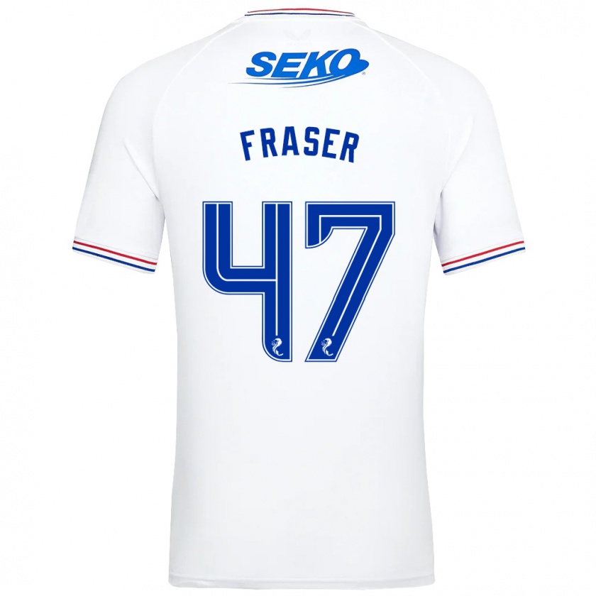 Kandiny Mujer Camiseta Robbie Fraser #47 Blanco 2ª Equipación 2023/24 La Camisa Chile