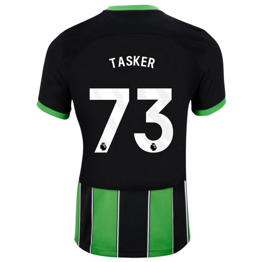 Kandiny Mujer Camiseta Charlie Tasker #73 Verde Negro 2ª Equipación 2023/24 La Camisa Chile