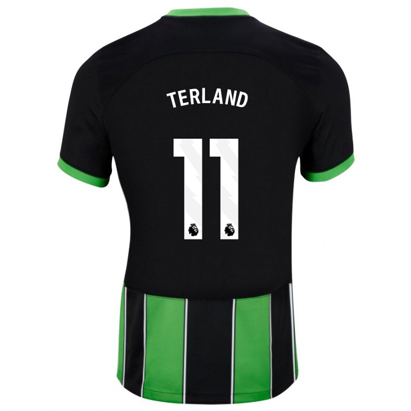 Kandiny Mujer Camiseta Elisabeth Terland #11 Verde Negro 2ª Equipación 2023/24 La Camisa Chile