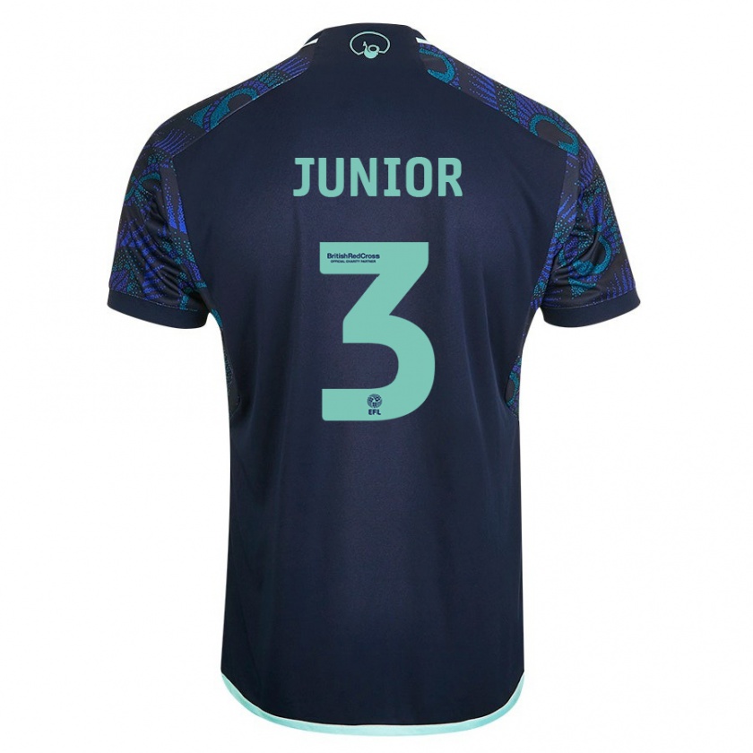 Kandiny Mujer Camiseta Junior Firpo #3 Azul 2ª Equipación 2023/24 La Camisa Chile