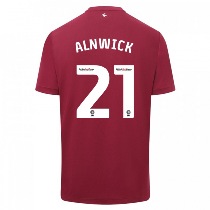 Kandiny Mujer Camiseta Jak Alnwick #21 Rojo 2ª Equipación 2023/24 La Camisa Chile