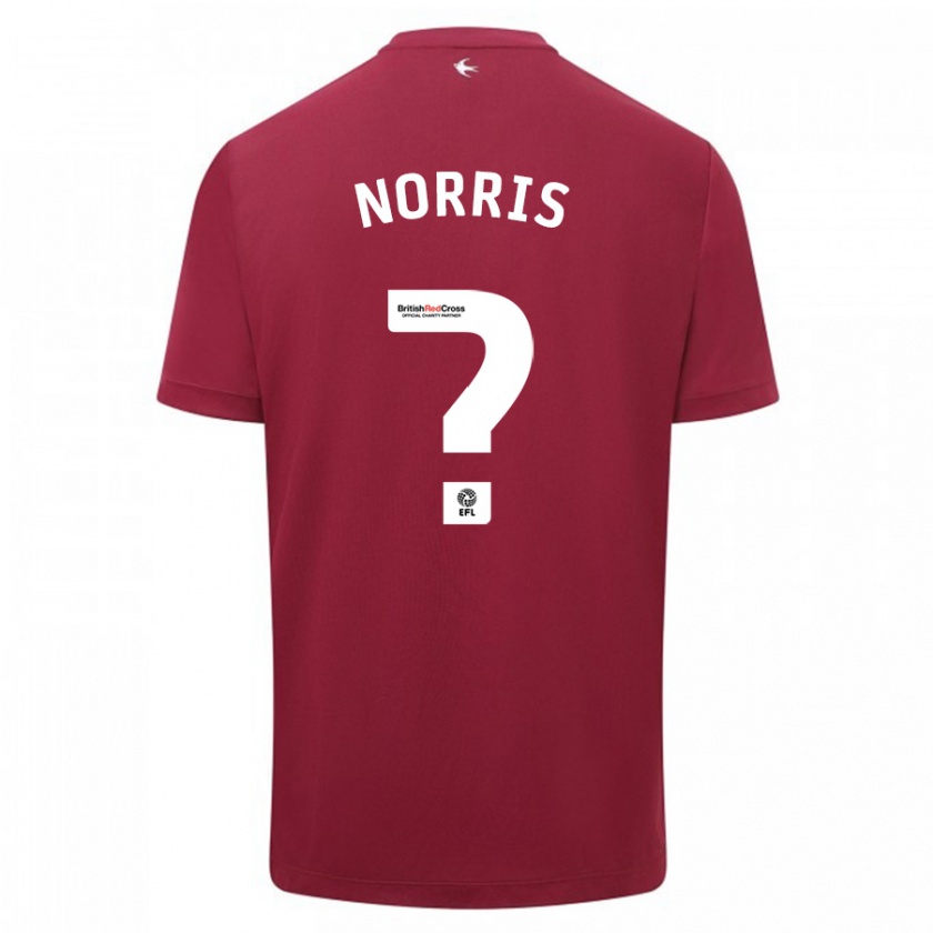 Kandiny Mujer Camiseta Jacob Norris #0 Rojo 2ª Equipación 2023/24 La Camisa Chile