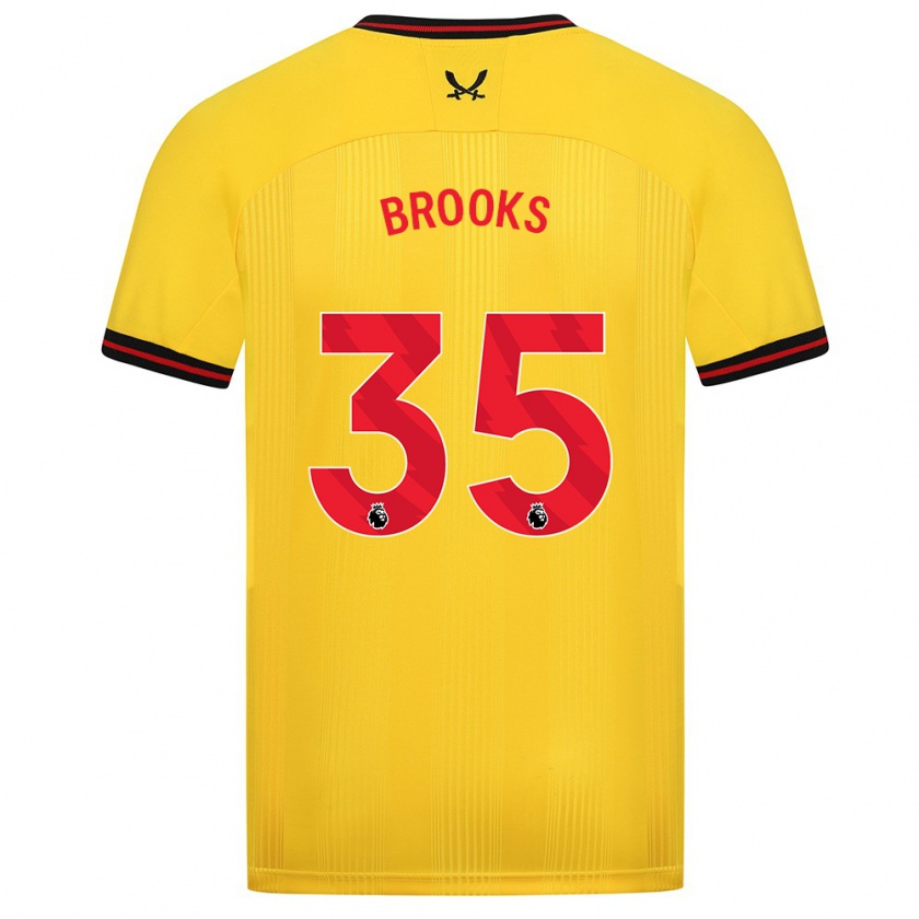 Kandiny Mujer Camiseta Andre Brooks #35 Amarillo 2ª Equipación 2023/24 La Camisa Chile