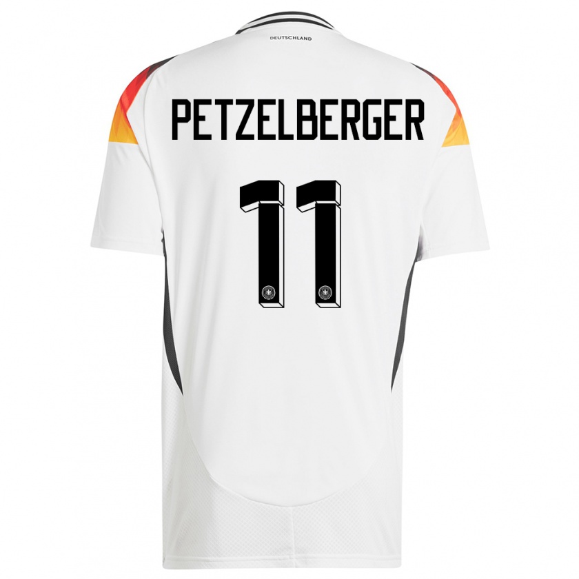Kandiny Niño Camiseta Alemania Ramona Petzelberger #11 Blanco 1ª Equipación 24-26 La Camisa Chile
